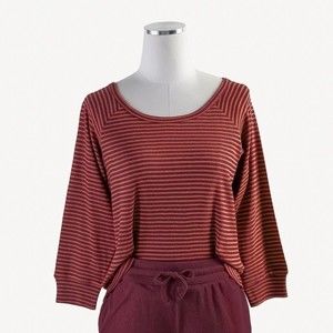 Kate Quinn Burgundy Striped Long Sleeve Top